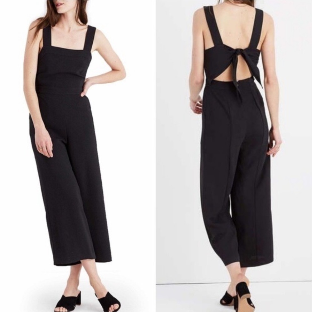 Madewell apron tie back jumpsuit sz 0 NWT